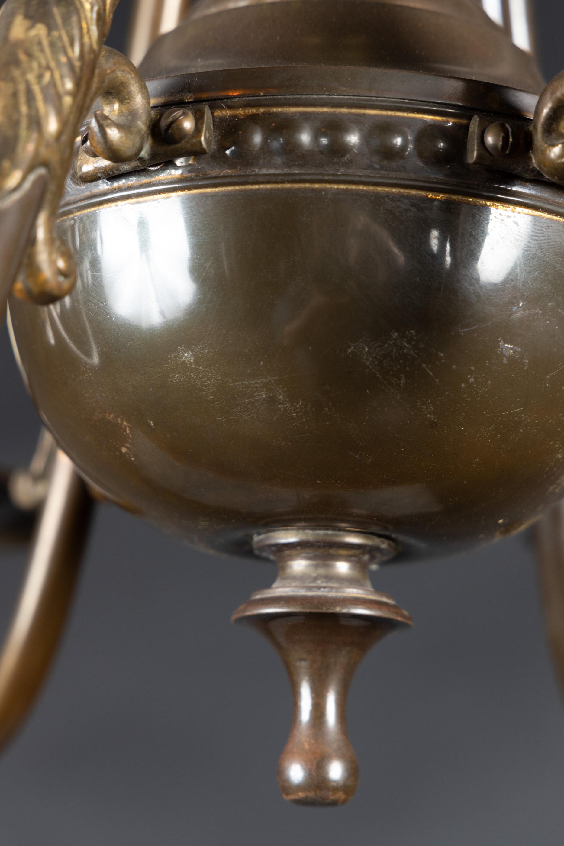Lampadario in bronzo dell'Impero olandese della fine del XIX secolo in vendita 1