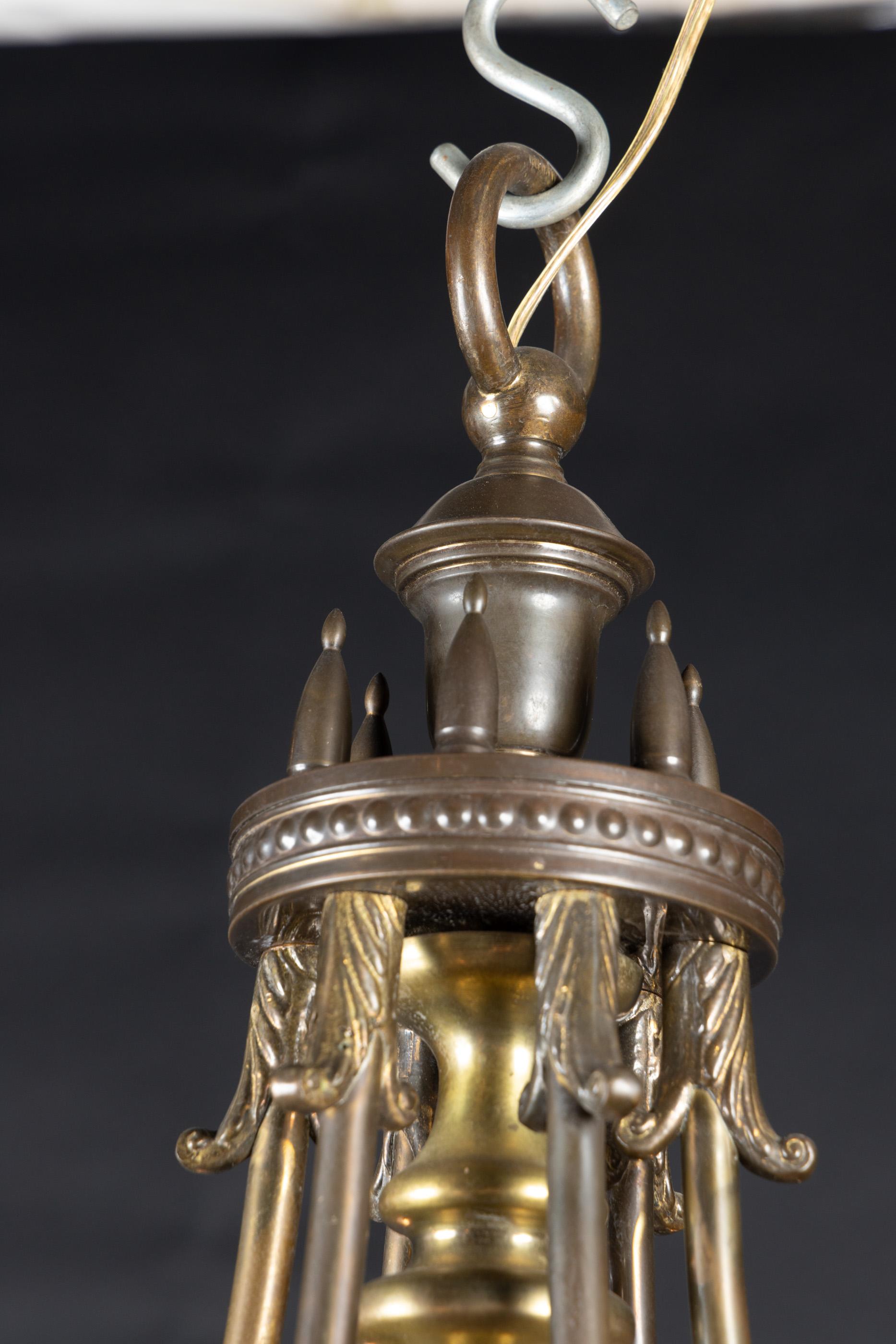 Lampadario in bronzo dell'Impero olandese della fine del XIX secolo in vendita 2