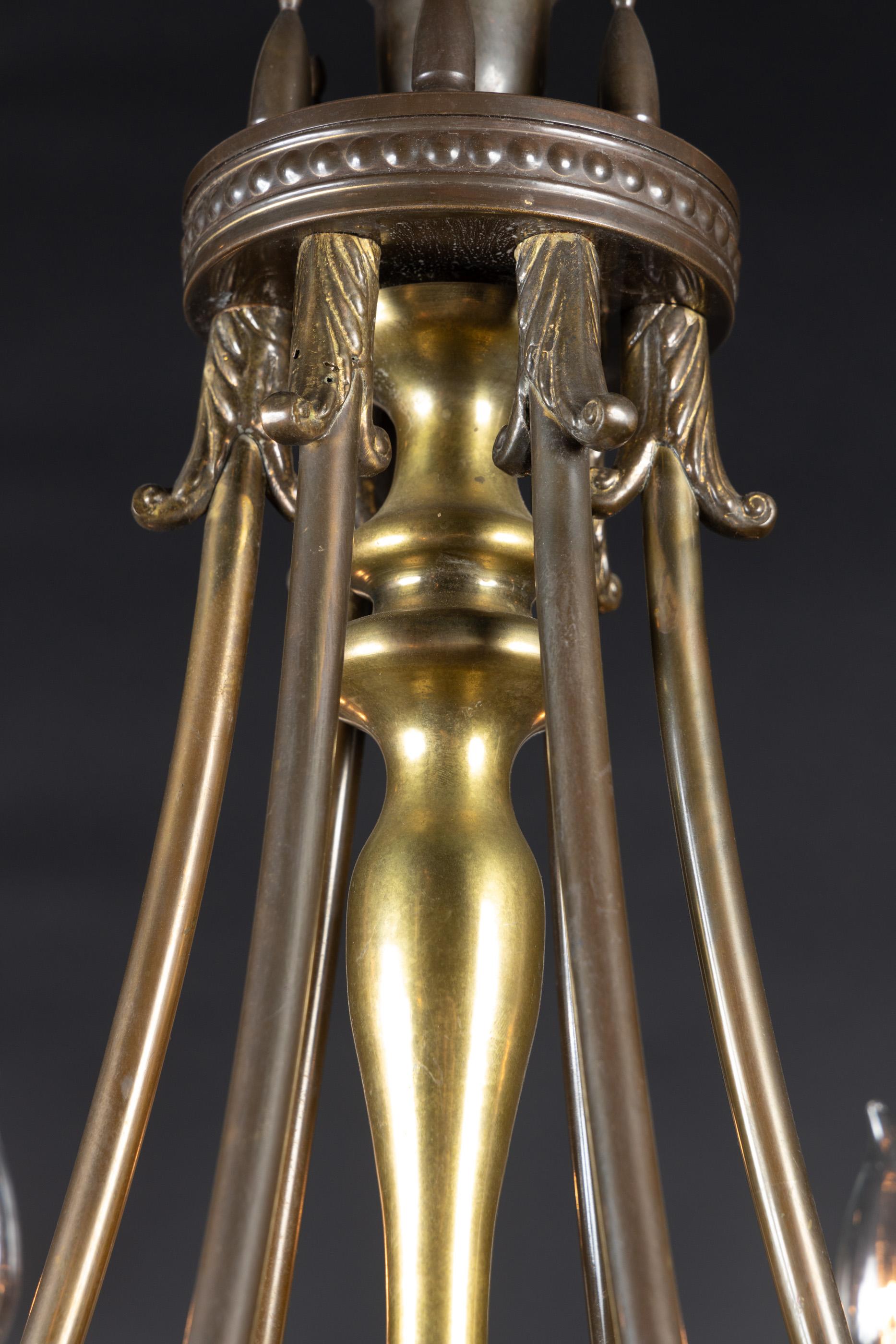 Lampadario in bronzo dell'Impero olandese della fine del XIX secolo in vendita 3