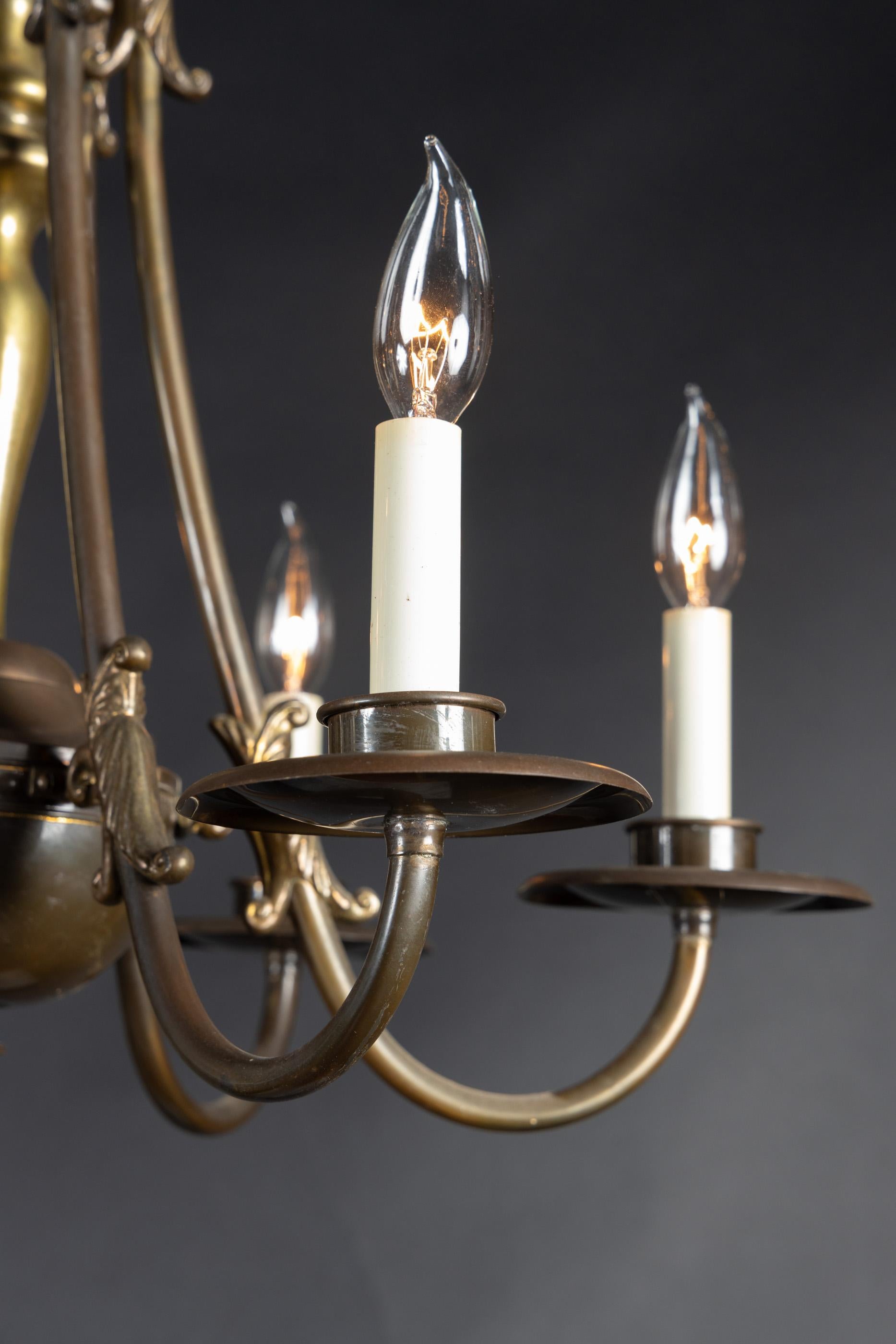 Lampadario in bronzo dell'Impero olandese della fine del XIX secolo in vendita 4