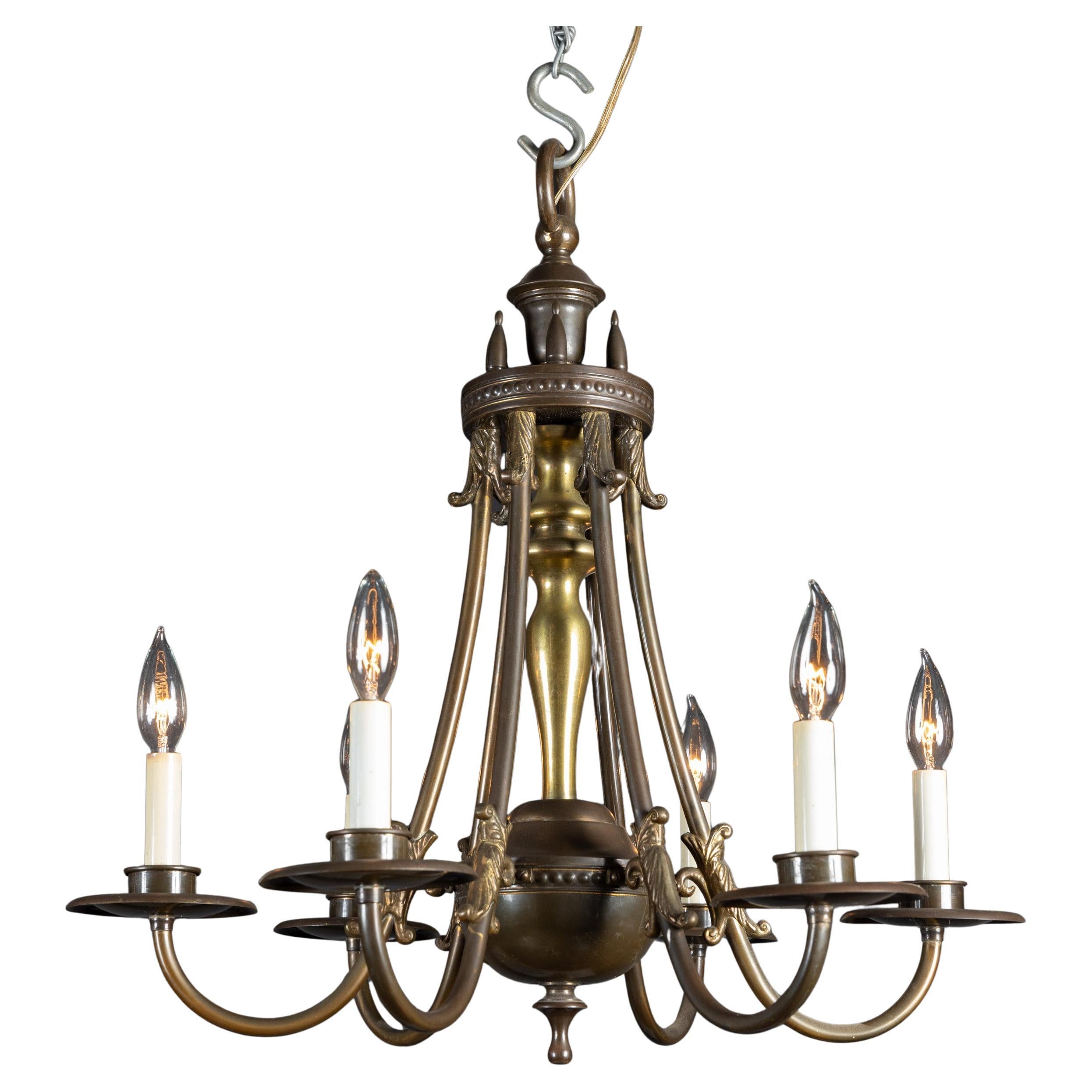 Dutch Empire Late 19th Century Bronze Chandelier