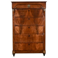 Used Dutch Empire Style Mahogany 6-Drawer Chest