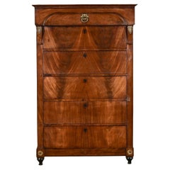 Antique Dutch Empire Style Mahogany 6-Drawer Chest
