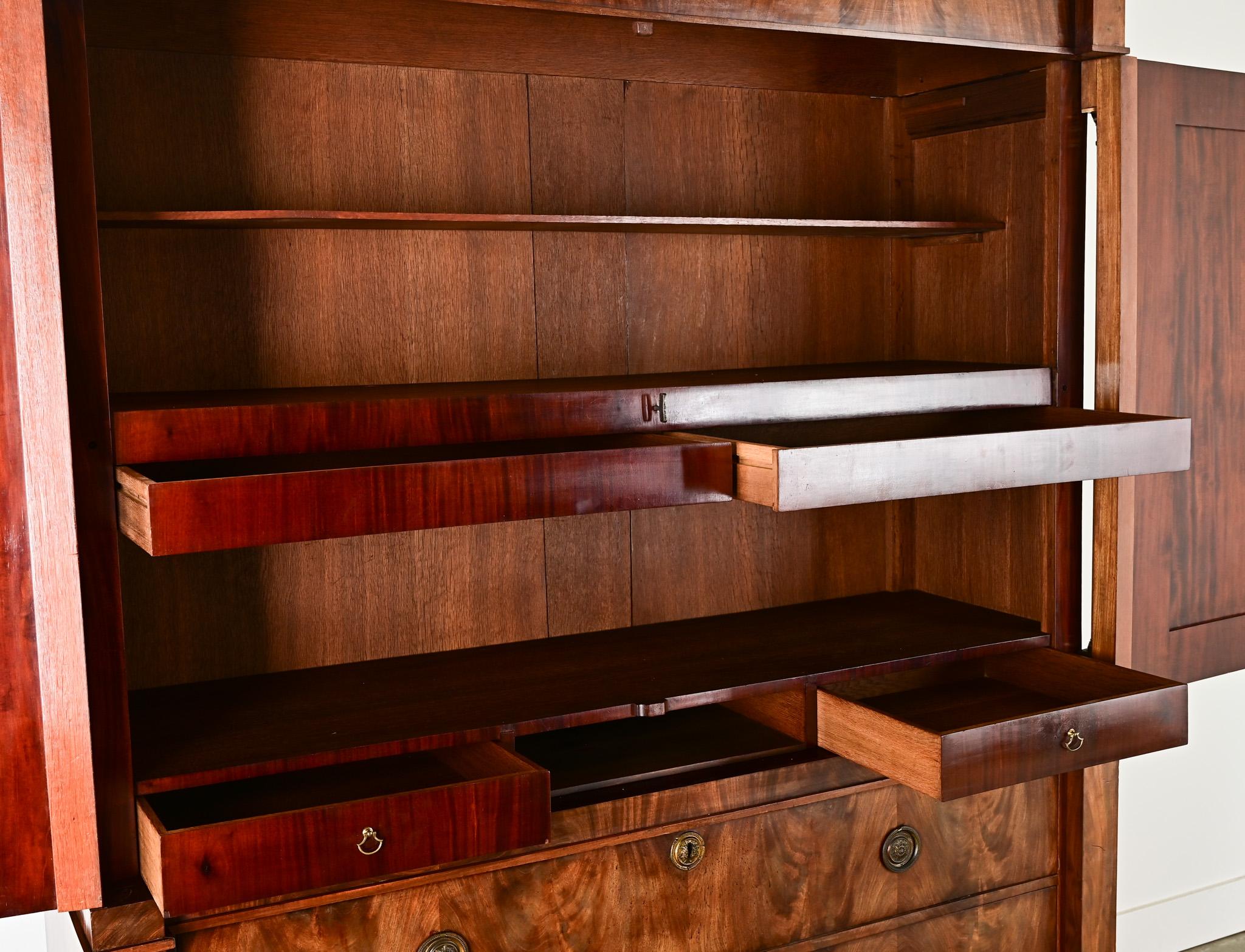 Dutch Empire Style Mahogany Linen Press 2