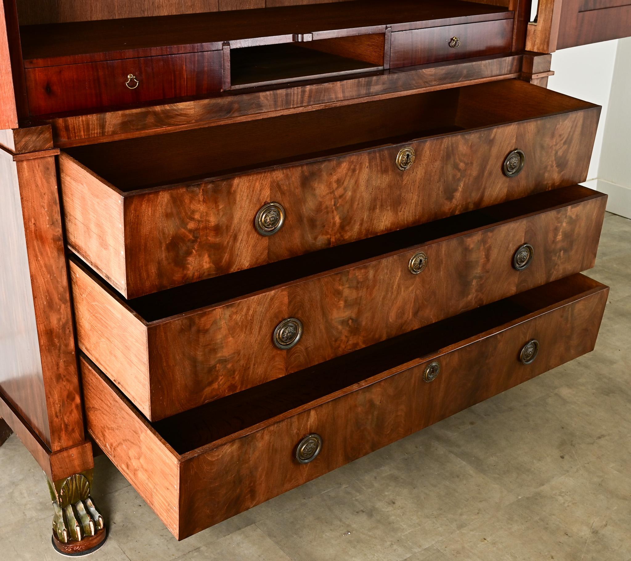 Dutch Empire Style Mahogany Linen Press 3