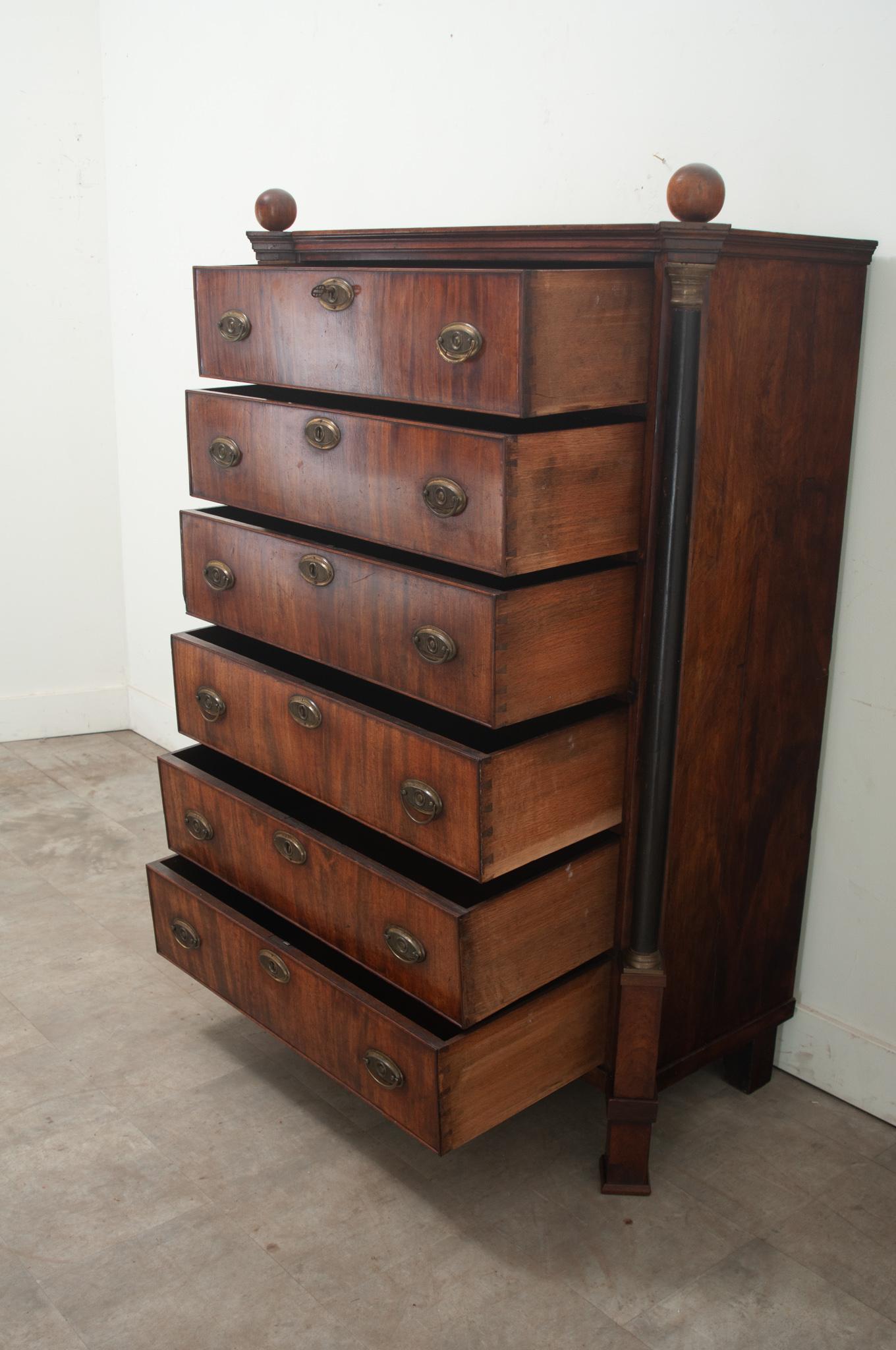 Dutch Empire Style Tall Chest For Sale 2