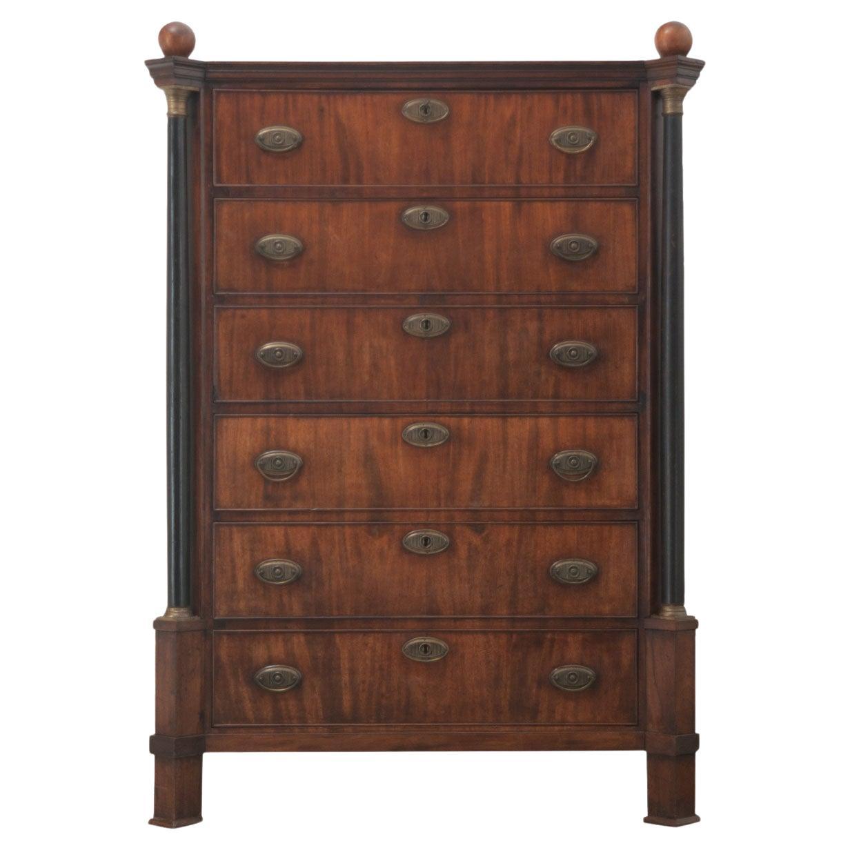 Dutch Empire Style Tall Chest For Sale
