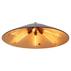 Dutch Extra Large Gray Enamel Vintage Industrial Pendant Lights by Philips