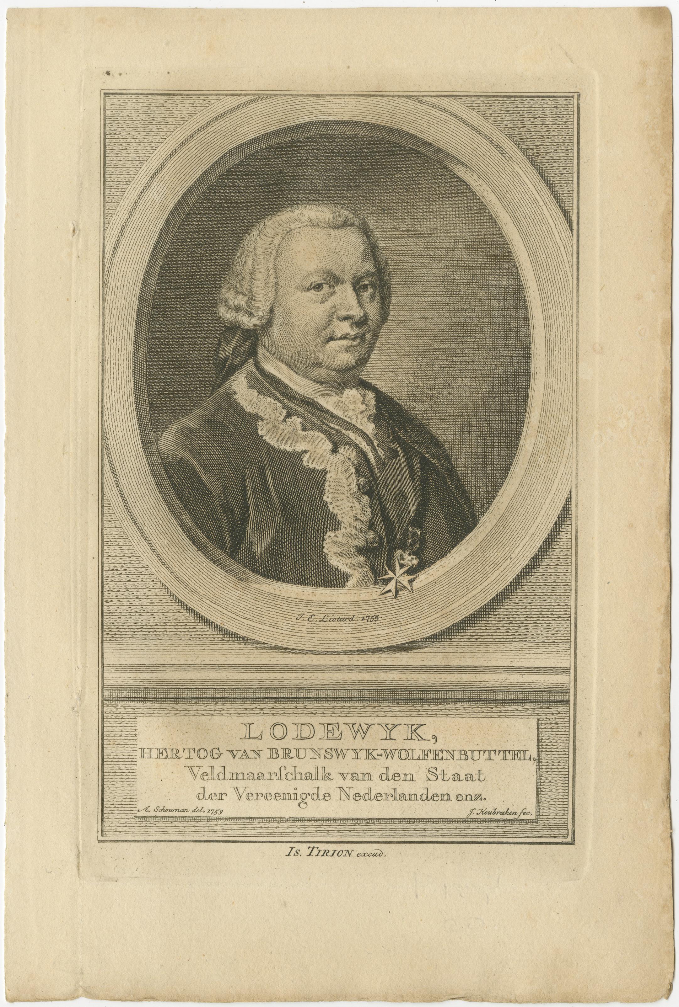 Engraved Dutch Field Marshals – Van Reede, Lodewyk & Van Nassau, 18th Century Engravings For Sale