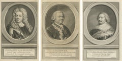 Dutch Field Marshals – Van Reede, Lodewyk & Van Nassau, 18th Century Engravings