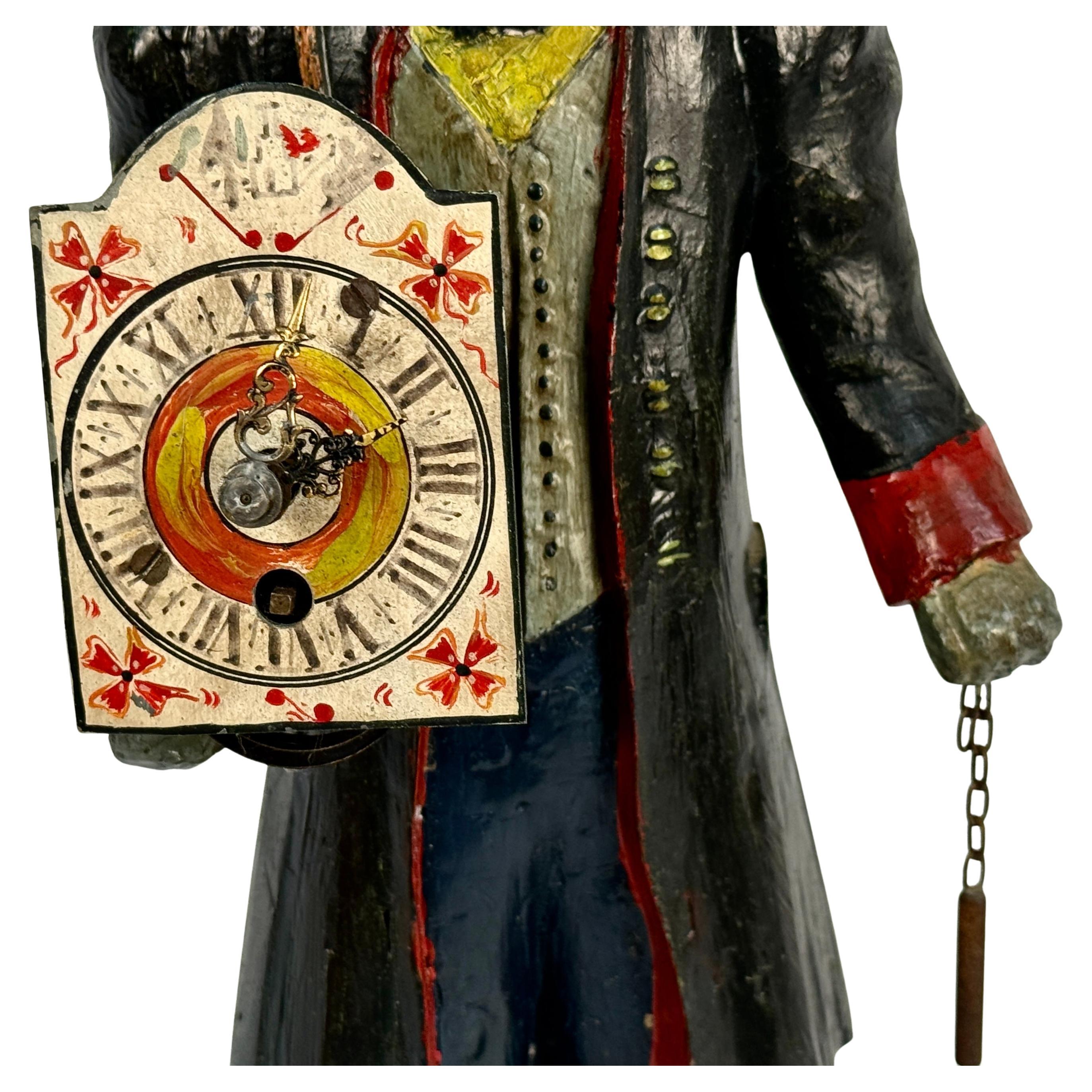 Colonial hollandais Horloge figurative hollandaise pour colporteur en vente
