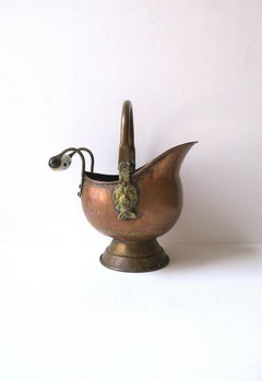 Dutch Fireplace Scuttle Bucket Delft Handle