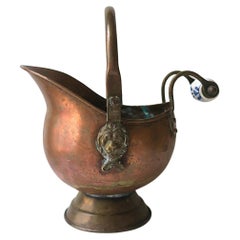 Dutch Fireplace Scuttle Bucket Delft Handle