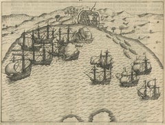 Dutch Fleet and Fortified Port City of Bantam, from History of Amsterdam, 1611