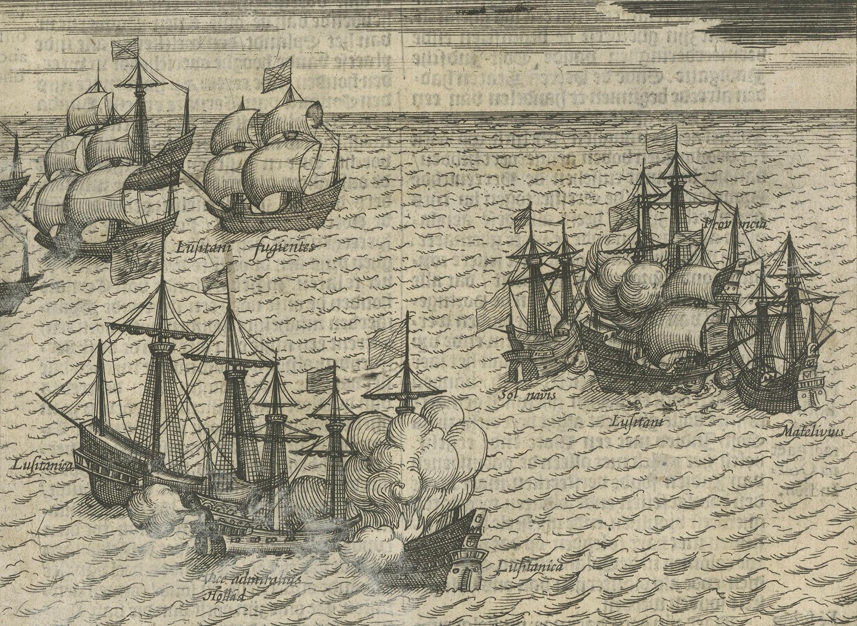 Flota holandesa y ciudad portuaria fortificada de Bantam, de la Historia de Amsterdam, 1611 Holandés en venta