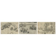 Dutch Fleet and Fortified Port City of Bantam, from History of Amsterdam, 1611