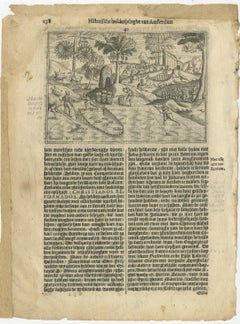 Dutch Fleet at St. Helena (Calatog), Early Voyage Scene, Linschoten c.1601