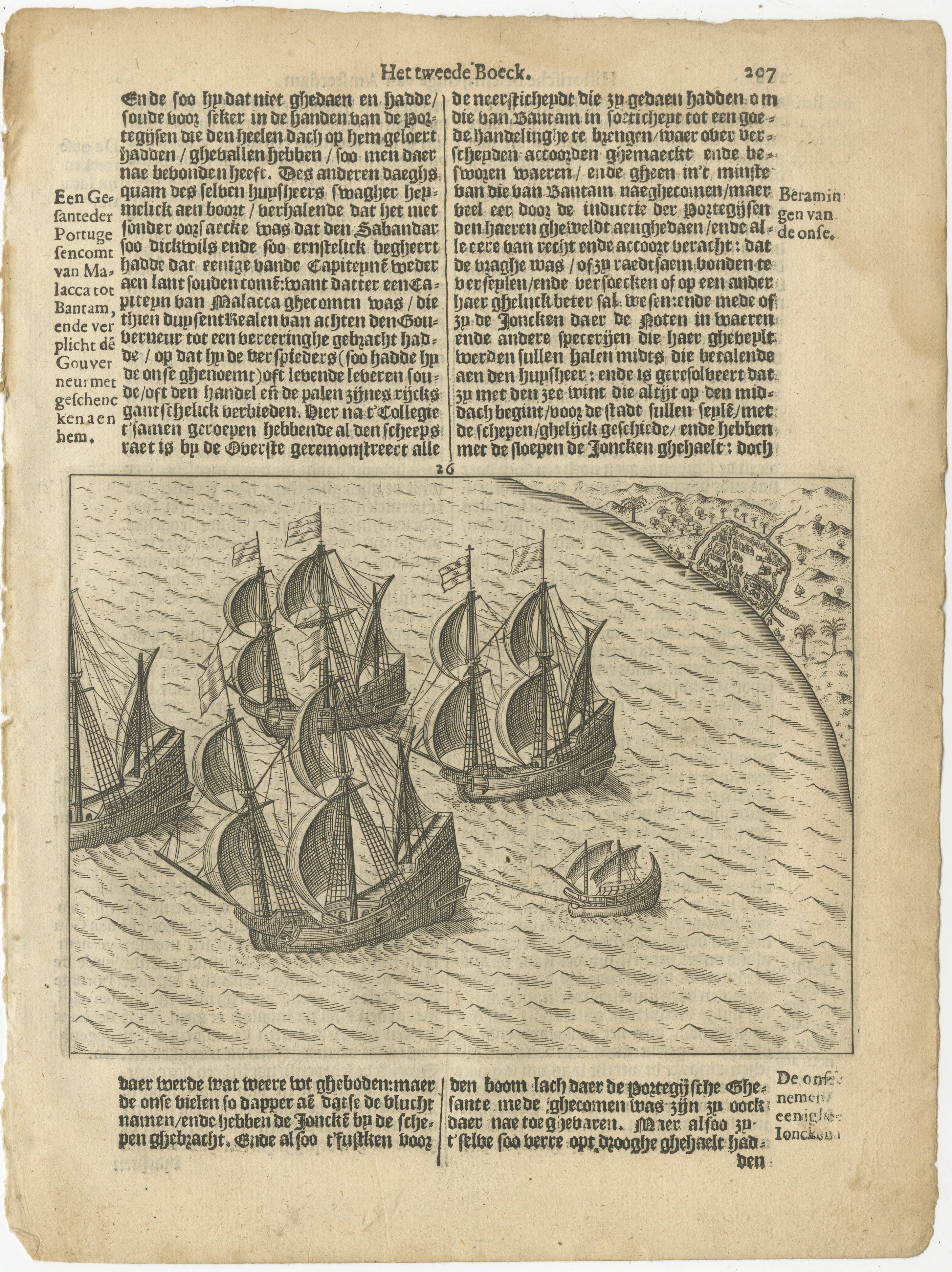 Dutch Fleet off the Coast of Bantam, Java, from History of Amsterdam, 1611 For Sale 2