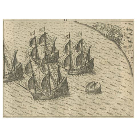 Dutch Fleet off the Coast of Bantam, Java, from History of Amsterdam, 1611