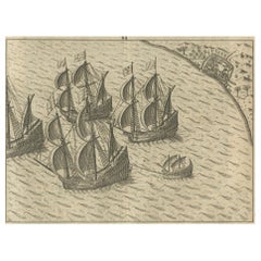Dutch Fleet off the Coast of Bantam, Java, from History of Amsterdam, 1611