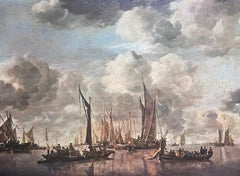 Very Large Marine Shipping Scene Impressive Statement Piece