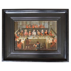 Dutch Flemish School Old Master Oil Painting Wedding Feast at Cana, 17th Century