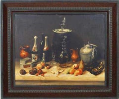 Dutch Flemish Still Life Painting, Hand-Painted, Late 20th Century