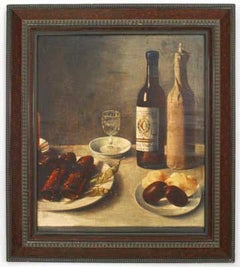 Dutch Flemish Style Still Life Painting, Hand-Painted, 20th Century