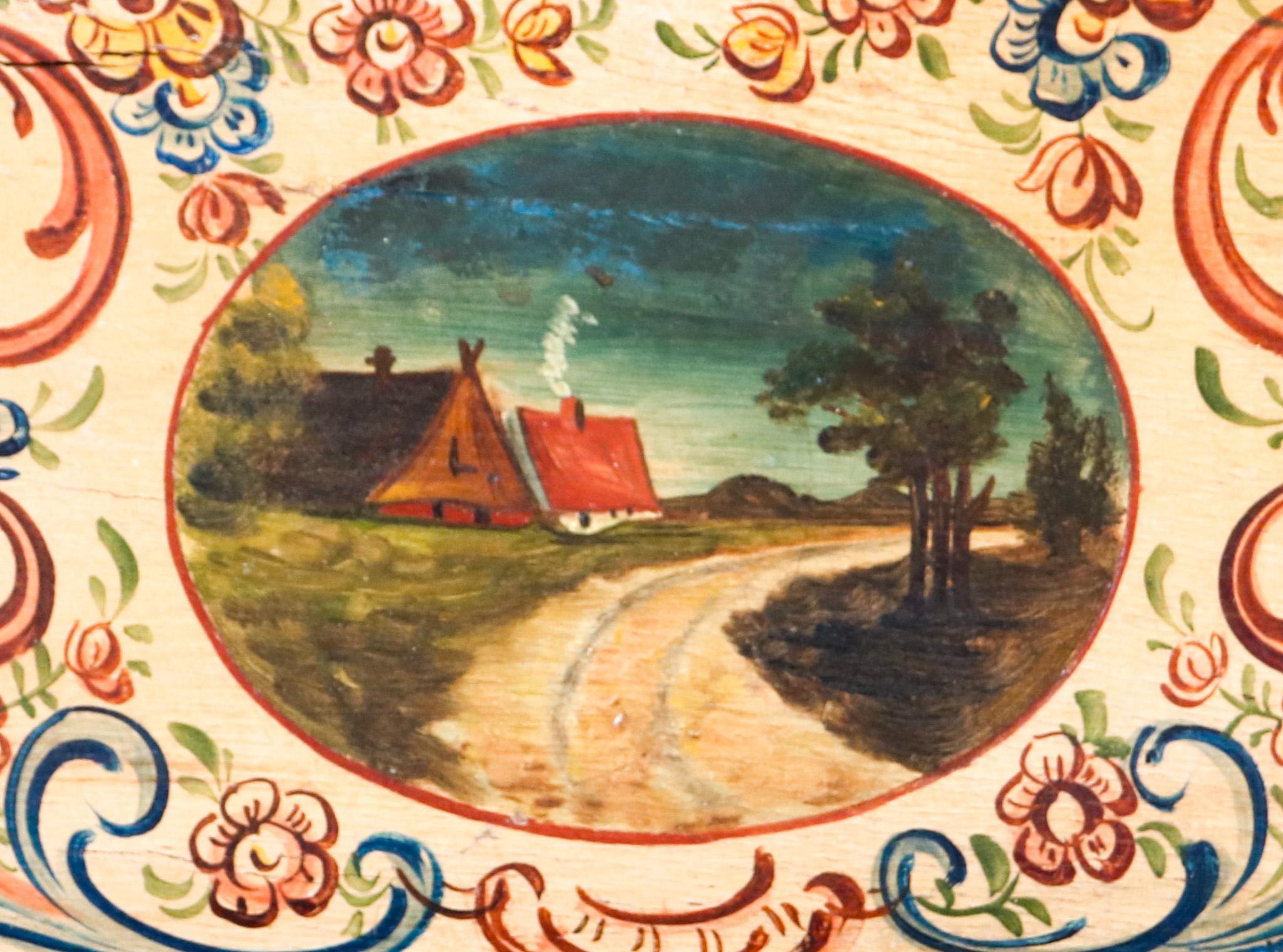 Dutch Folk Art Hindeloopen Painted Tilt Top Table, 1900s For Sale 2