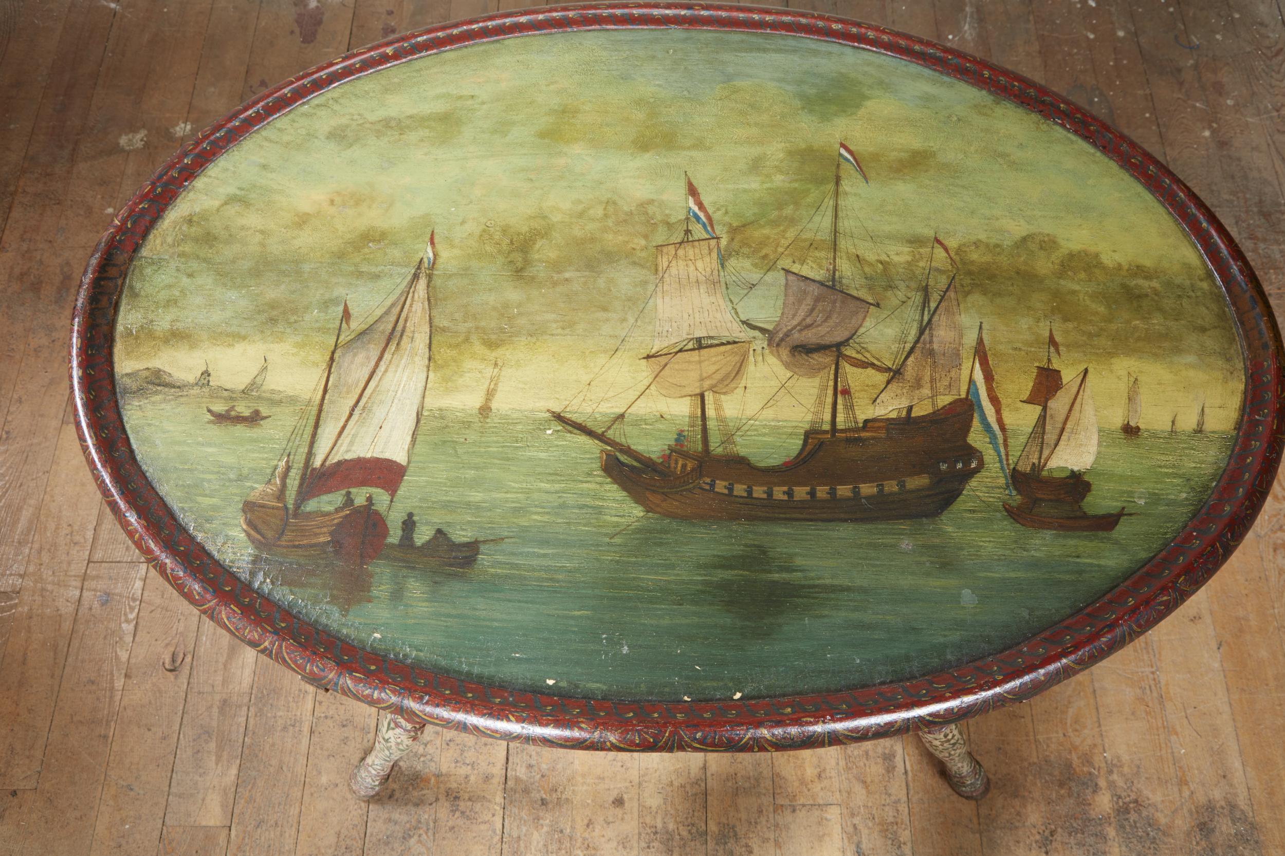 Dutch Folk Art “Hindeloopen” Table In Good Condition For Sale In Greenwich, CT