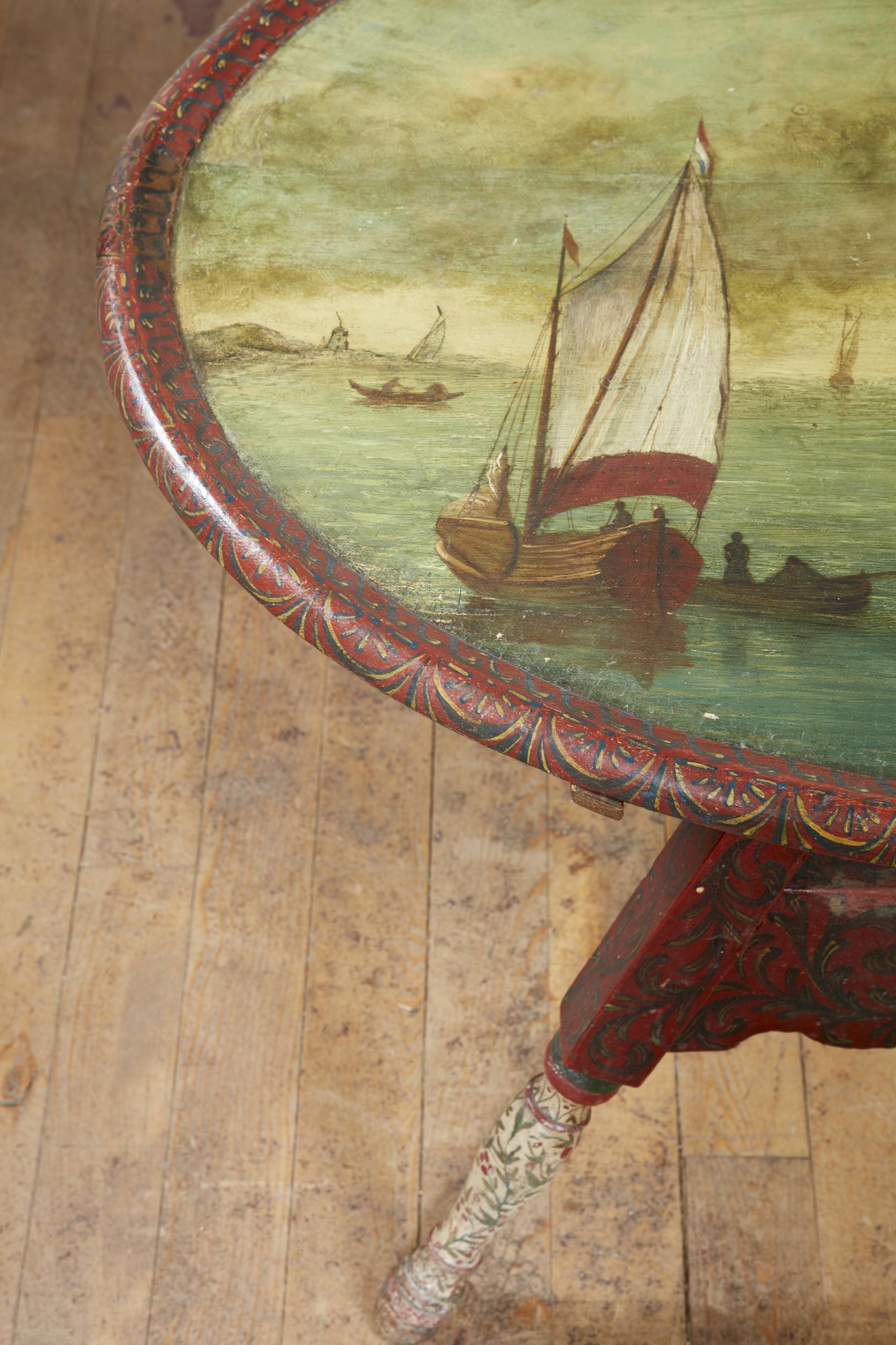 19th Century Dutch Folk Art “Hindeloopen” Table For Sale