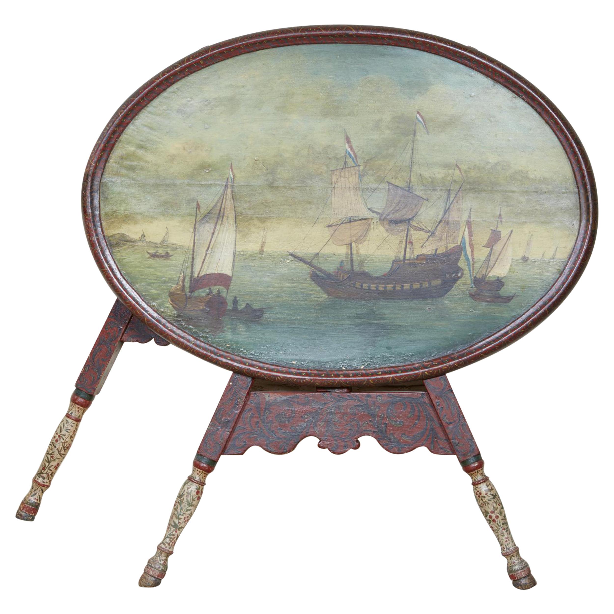 Dutch Folk Art “Hindeloopen” Table For Sale