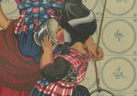 Dutch Folk Costume Print, Everyday Staphorst Dress with Children and Milkmaid, view 4