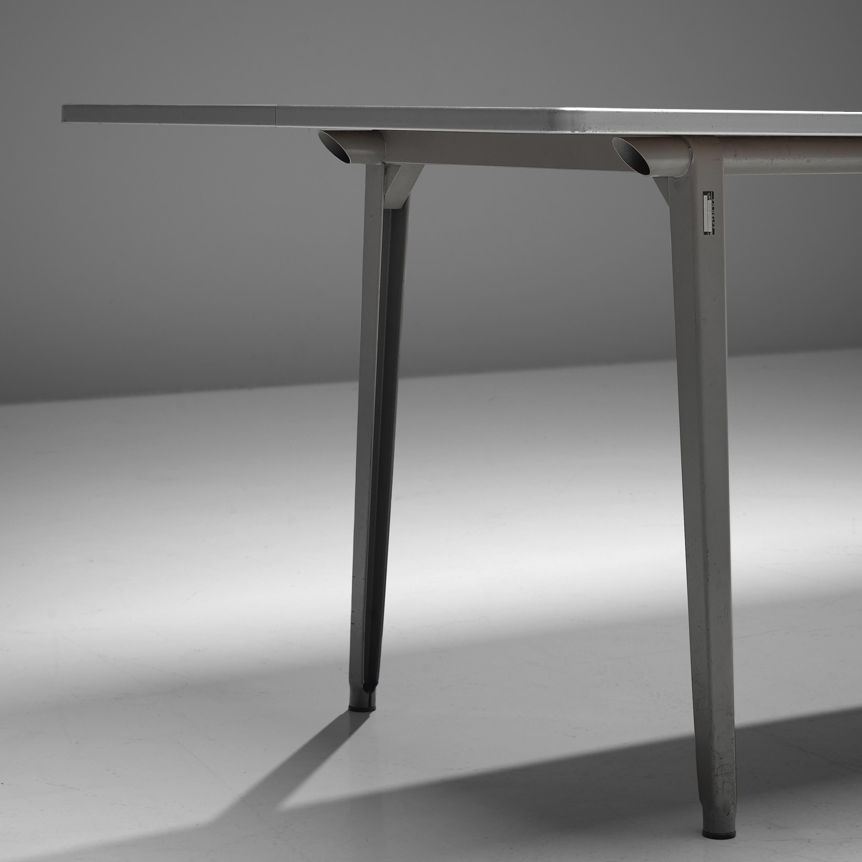 Mid-Century Modern Dutch Friso Kramer Work Table in Metal