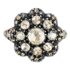 Dutch Georgian-style Rose Diamond Cluster Ring, 20th Century