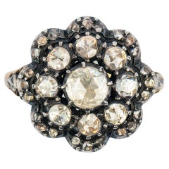 Dutch Georgian-style Rose Diamond Cluster Ring, 20th Century