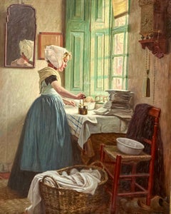 "Dutch Girl Ironing in the Morning Light" by Hermann Knopf