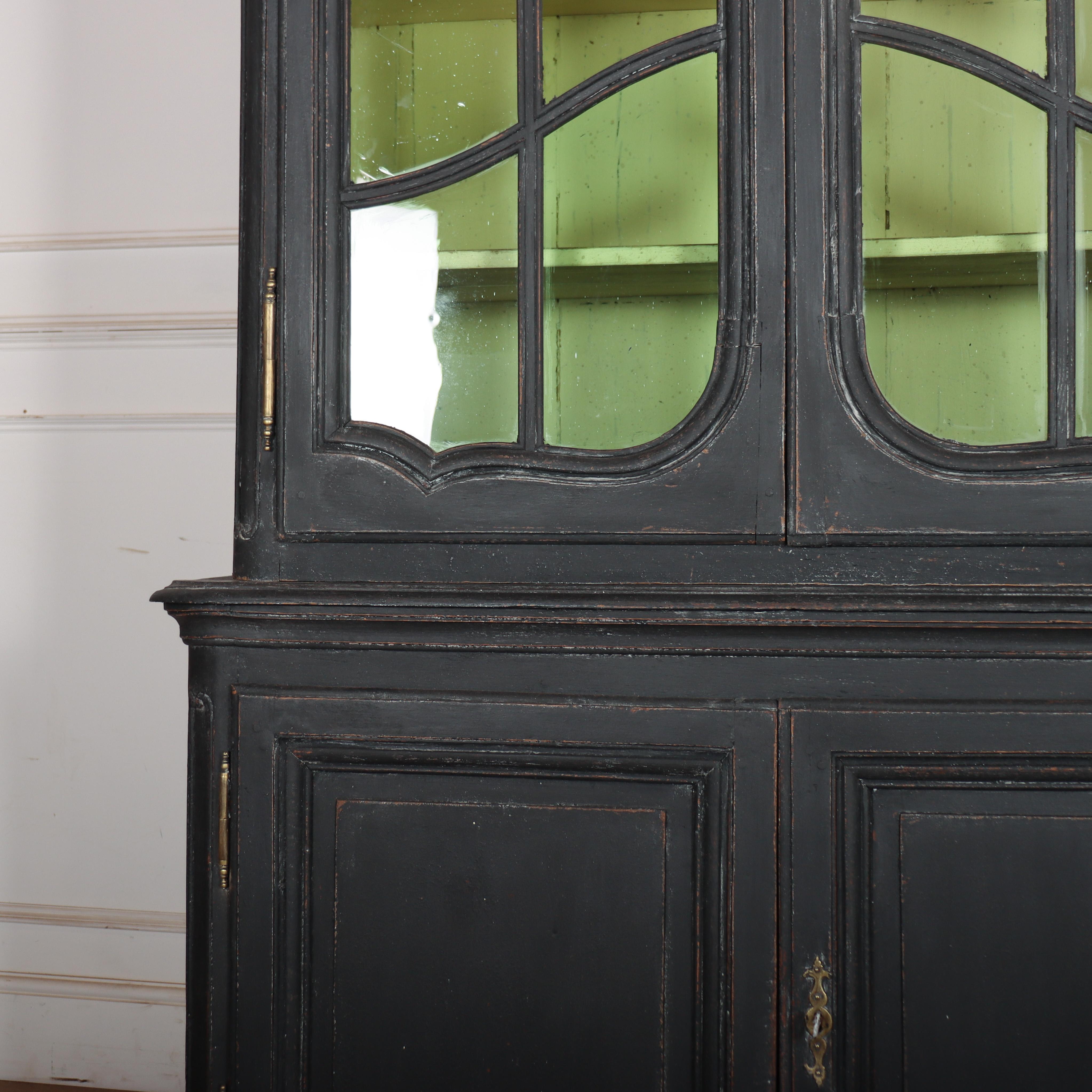 Blown Glass Dutch Glazed Display Cabinet For Sale