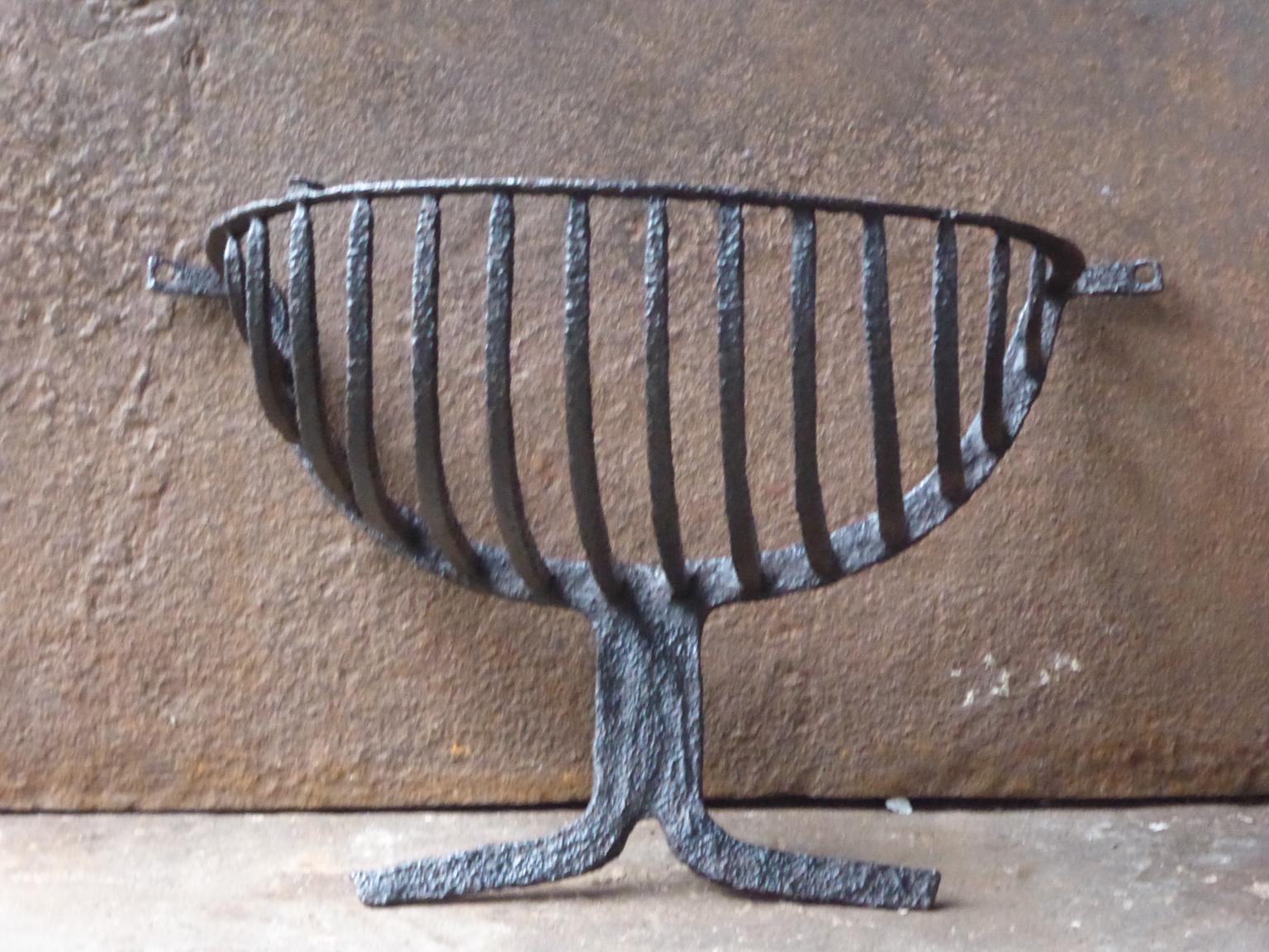 Forged Dutch Gothic Fireplace Grate or Fire Basket, 17th Century For Sale