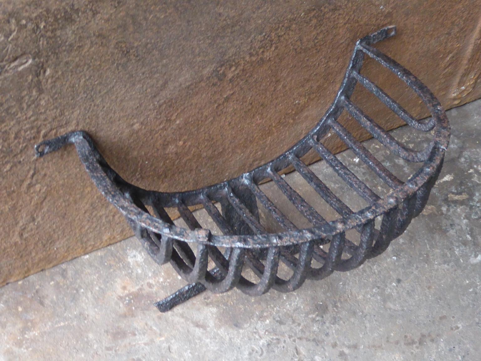 Wrought Iron Dutch Gothic Fireplace Grate or Fire Basket, 17th Century For Sale
