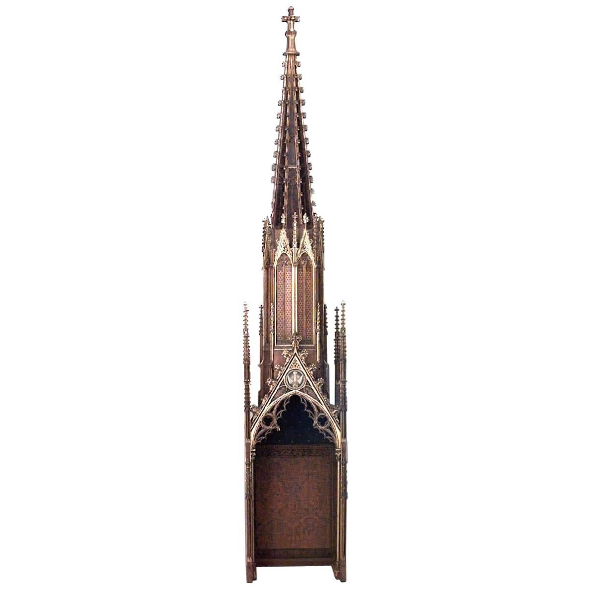 Dutch Gothic Oak and Giltwood Steeple For Sale