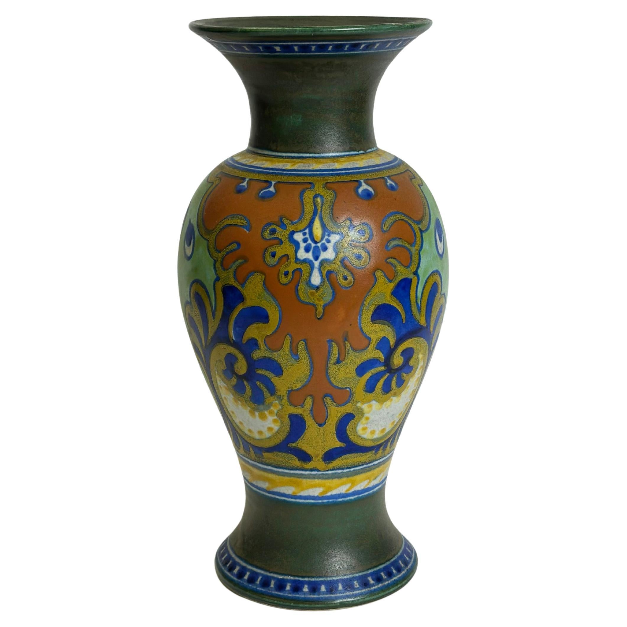 Vaso olandese in ceramica Gouda-Zuid, stile rodiano, 1921 Paesi Bassi