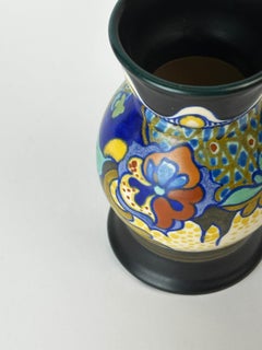 Vaso olandese Gouda-Zuid, motivo Zuid Corona, gres Art Nouveau, Olanda, 1922