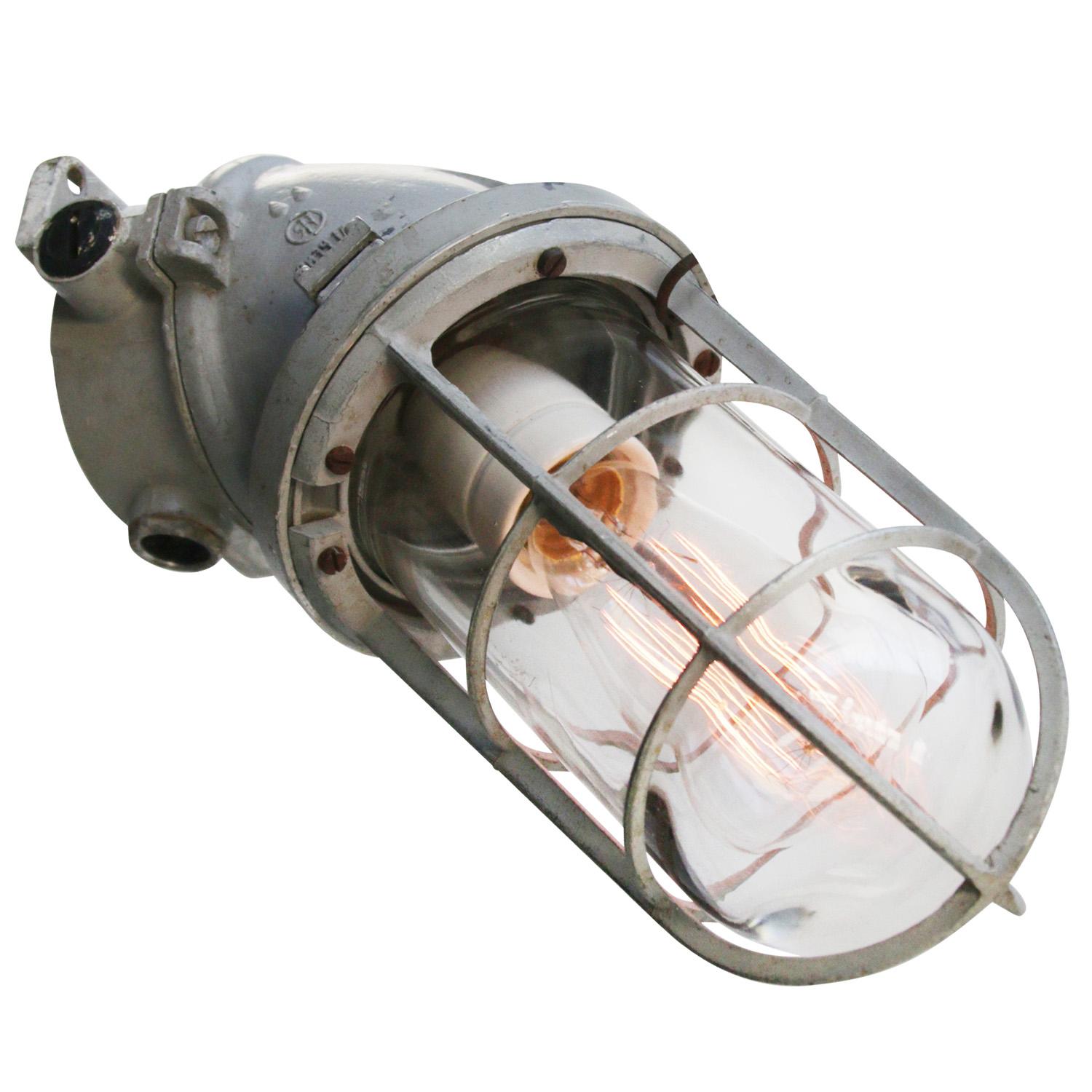 Dutch industrial wall lamp made by ‘Industria Rotterdam’
Aluminum with clear glass

Weight: 1.70 kg / 3.7 lb

Priced per individual item. All lamps have been made suitable by international standards for incandescent light bulbs,
