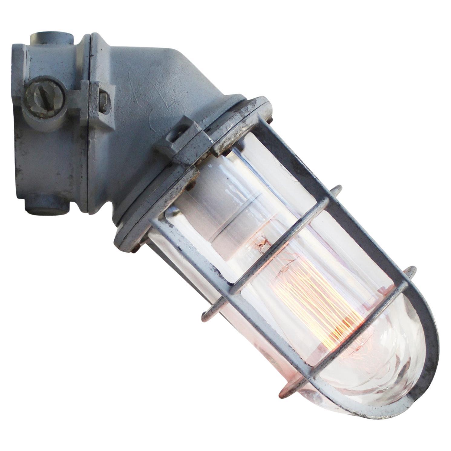 Lampade da parete in vetro trasparente Vintage Gray 45º Industriale