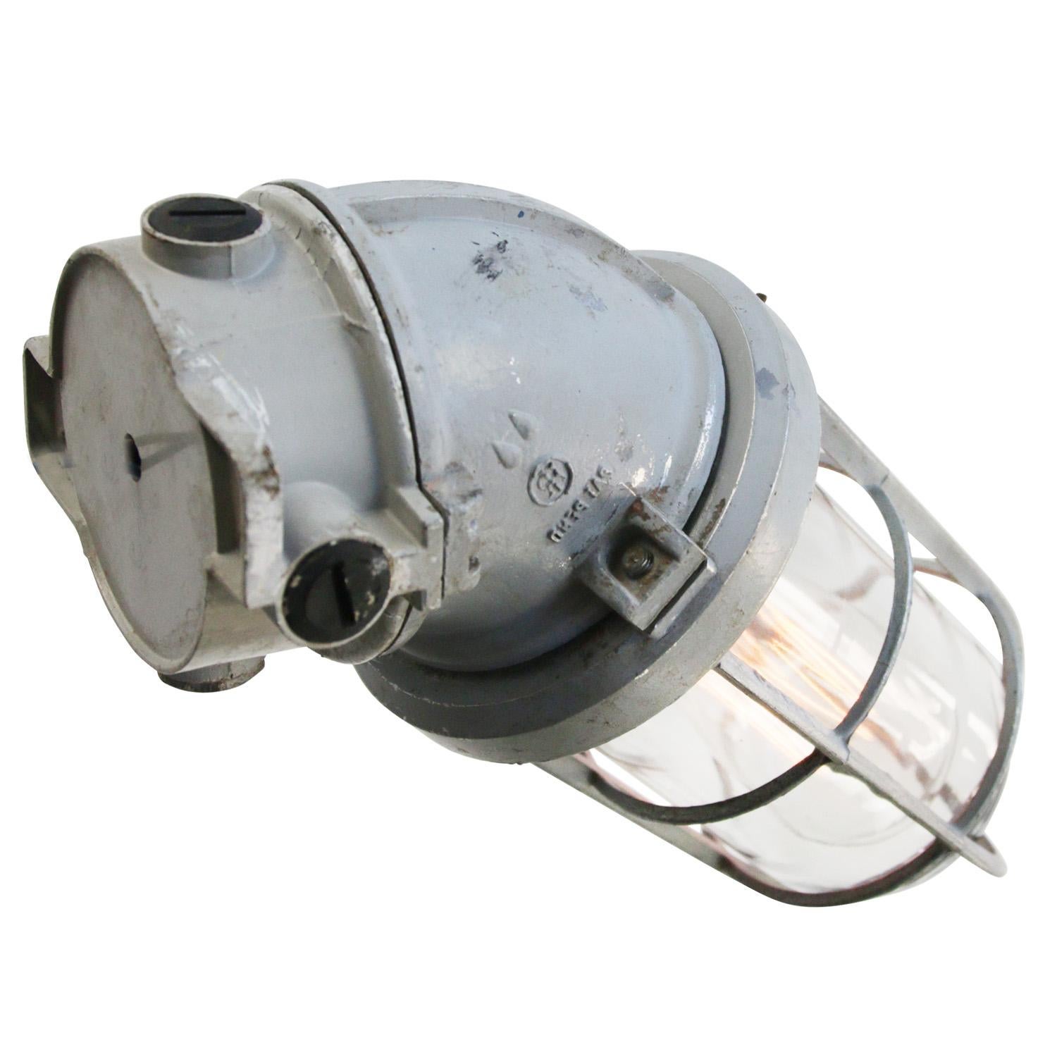 Dutch Gray 45º Vintage Industrial Wandleuchte aus klarem Glas Sconce (Niederländisch) im Angebot