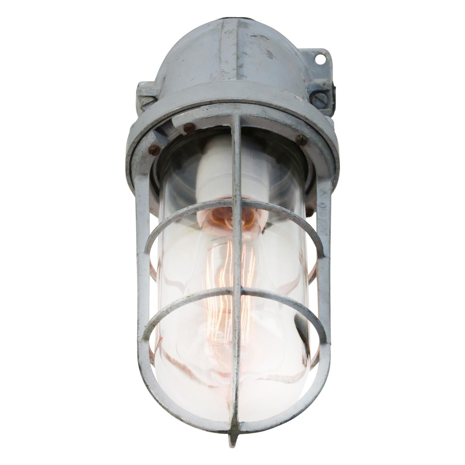 Dutch Gray 45º Vintage Industrial Wandleuchte aus klarem Glas Sconce (Gegossen) im Angebot