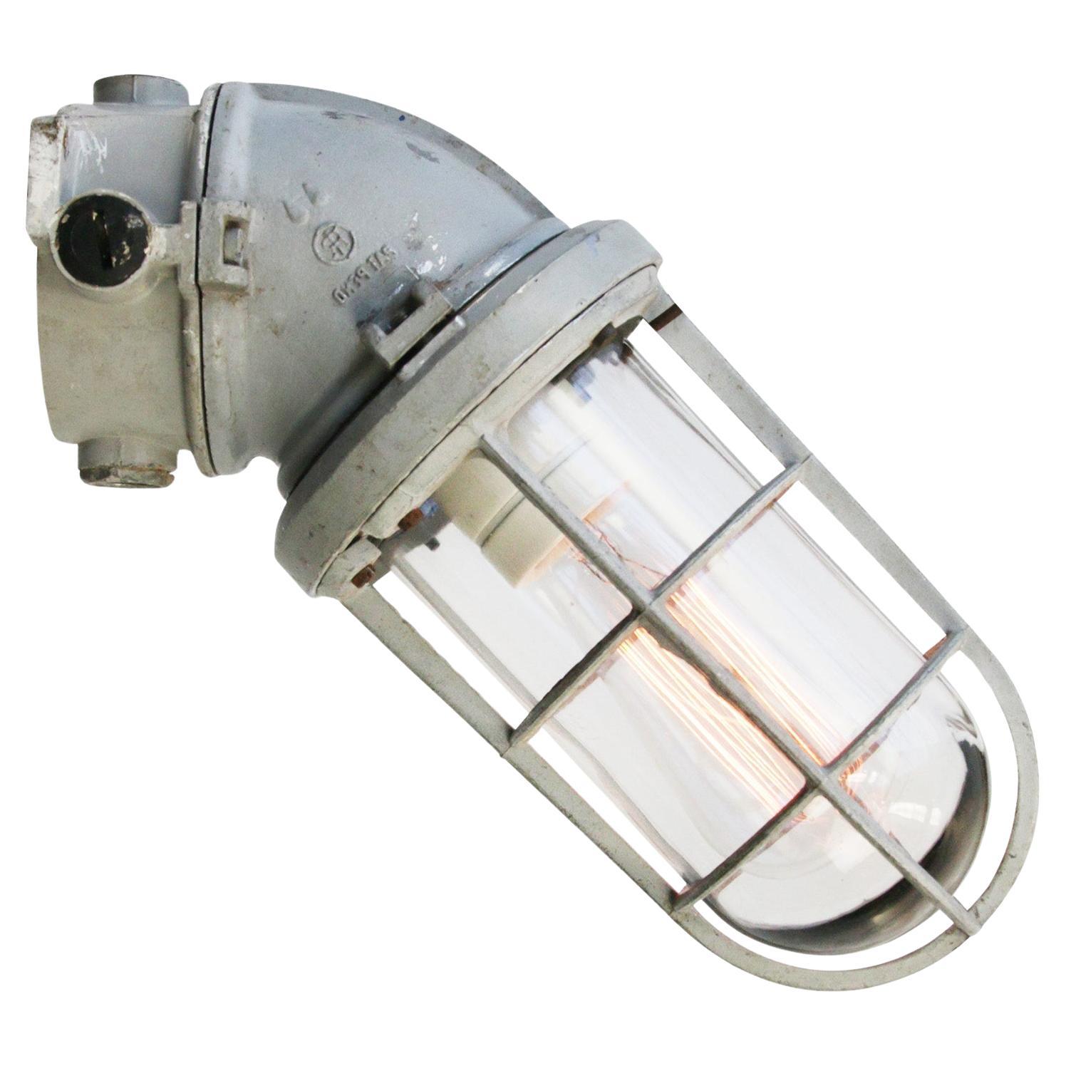 Dutch Gray 45º Vintage Industrial Wandleuchte aus klarem Glas Sconce