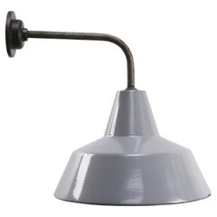 Dutch Gray Emaille Vintage Industrial Cast Iron Wandlampen Lights von Philips