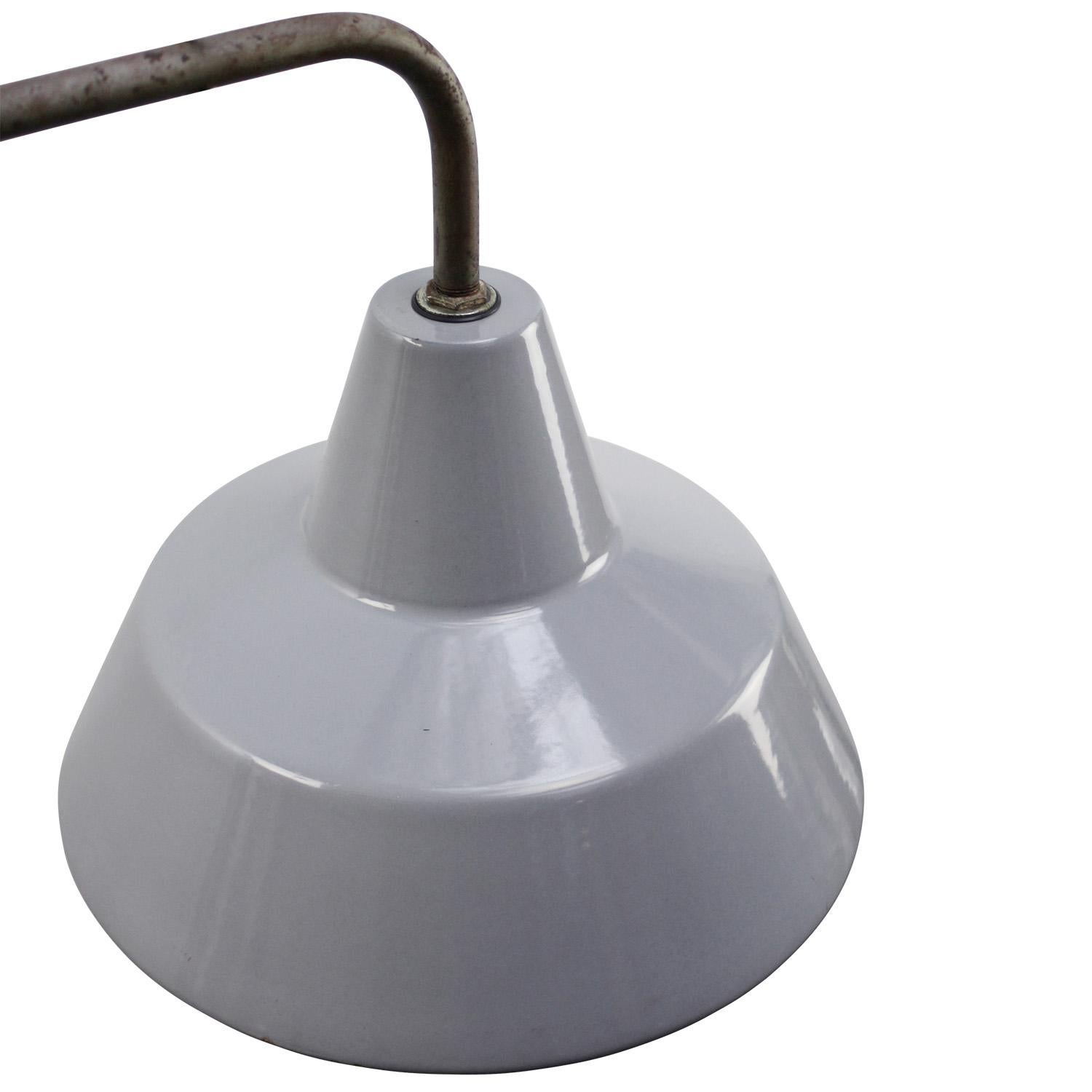 Dutch Gray Emaille Vintage Industrial Cast Iron Wandlampen Lights von Philips (Industriell) im Angebot